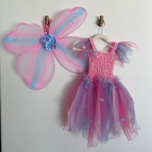 Girls Great Pretenders butterfly fairy dress and wings Halloween costume